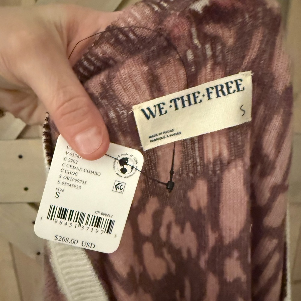 NWT We The Free Animal Style Cashmere Sweater - Picture 4 of 9